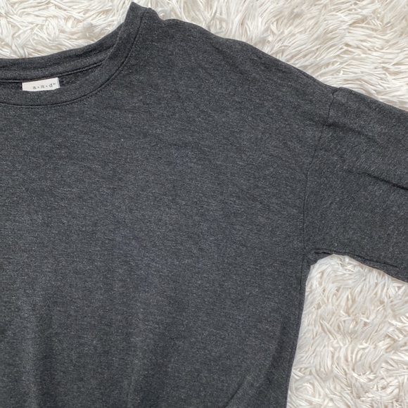 A New Day Twist Hem Sweatshirt 💗 Charcoal Gray - Picture 9 of 15